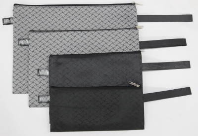 File Bag Woven Grid Mesh Bag File Bag Zipper Bag Edge Sliding Bag