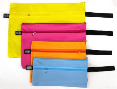 File Bag Double-Layer 600D Color Oxford Cloth Document Bag Mesh Bag Zipper Bag Edge Sliding Bag
