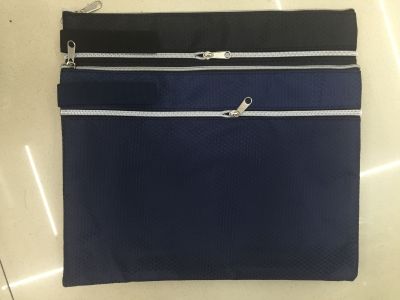 File Bag Three-Dimensional Dot Cloth Double-Layer File Bag Mesh Bag Zipper Bag Edge Sliding Bag