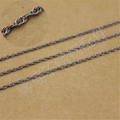 304 Stainless Steel Chain 0.3 Square Wire Double Buckle Chain Bracelet Anklet Necklace Ornament Chain Accessories