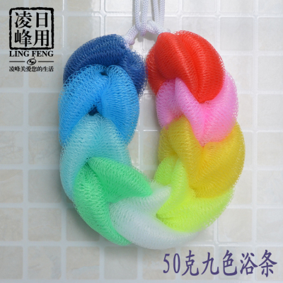Taobao explosion of 50 grams of 9 colors of the rainbow pull back a large bath bath brush