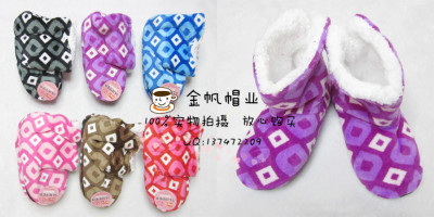 Foreign trade manufacturer spot winter warm floor shoe diamond flannel thickened floor boots.