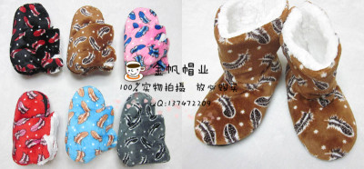 Foreign trade manufacturers spot winter warm floor shoe feather flannel thickened floor boots.