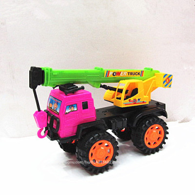 Children's toy wholesale inertia wheel type vehicle engineering truck crane PVC material 3679