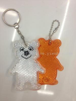 Acrylic reflective bear key chain pendant