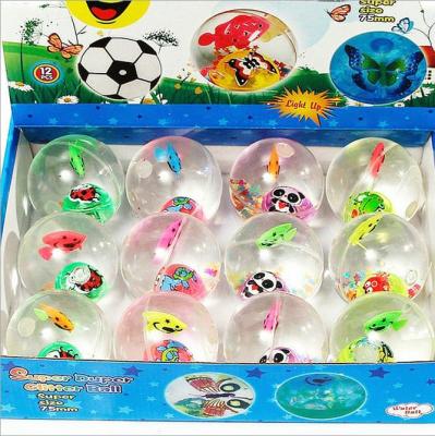 Winter super toy children 7.5CM crystal elastic ball creative flash ball luminous toy factory direct sales