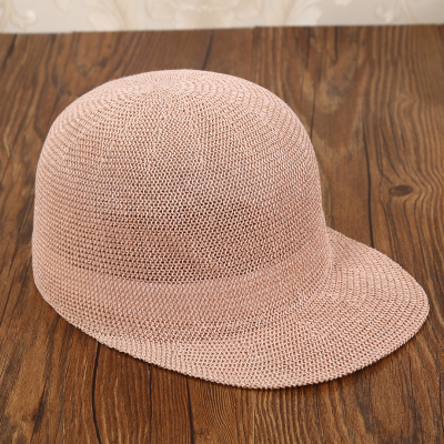 The 2016 south Korean straw hat girl summer sunshade hat straw hat M baseball hat retro knight hat.