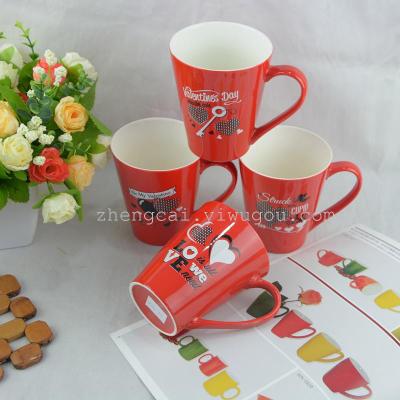 Ceramic mug Red glaze ceramic mug cup cup of love on Valentine's Day