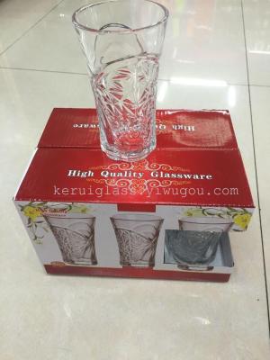Glass product crystal white press glass water glass.