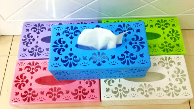 Plastic Creative Hollow Tissue Box Rectangular Desktop Tissue Box Colorful Toilet Paper Holder 088