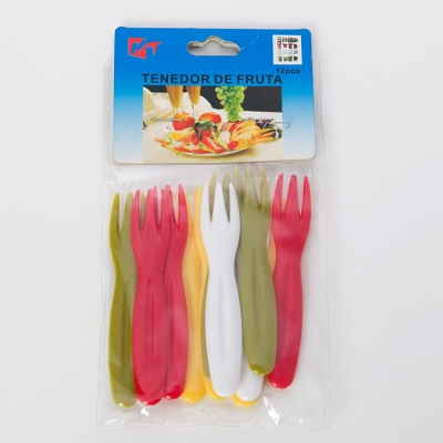 12PCs Plastic Fruit Fork