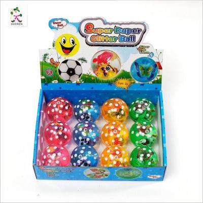 Stunning transparent bouncing ball new little butterfly ball toys toy Polo flash light