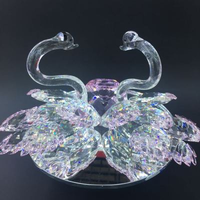 Crystal Swan Decoration Dessert Table Supporting Angle Home Ornaments Store Decoration