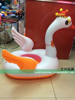 Inflatable swim ring children seat White Swan animal lead boat