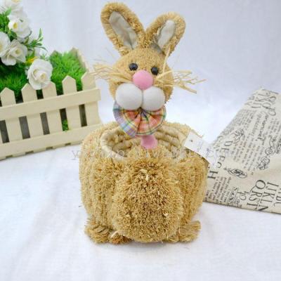 Easter decoration decoration crafts handmade straw egg storage basket