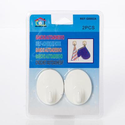 2Pcs Oval Hook white color OEM accepted good stickiness hot selling