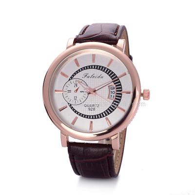 2016 new with calendar man watch belt rose gold male table