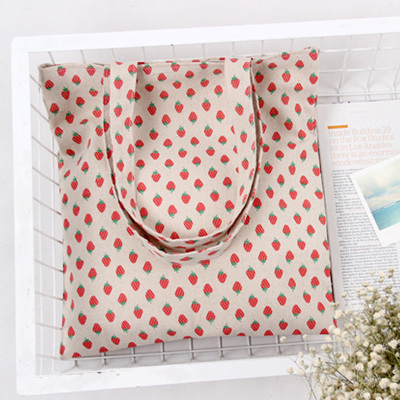 Wholesale Cotton and Linen Simplicity One-Shoulder Printing Portable Student Cloth Bag Eco-friendly Shopping Gift Bag Can Be Customized