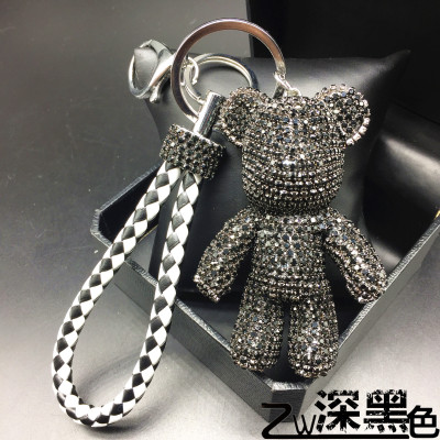 High-end popular logo bv rope with diamond and violent bear key chain small gift bag and pendant birthday gift