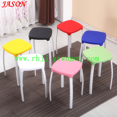 Plastic Casual Stools Nordic Outdoor Stools Fashion Coffee Color Stools Simple Square Stool