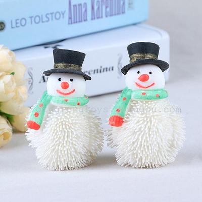 Fine flash toy Maomao Christmas Snowman snowman TPR toy with light