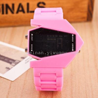 Foreign trade burst models fashion LED aircraft watch students' personality multi function LED Watch