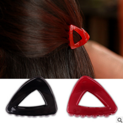 The Korean version of candy colored grip hollow triangular grip hair grab edge clip hair headdress hairpin