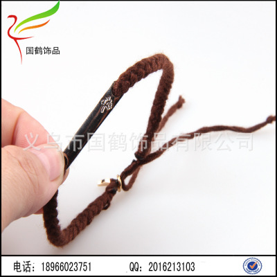 New personality fashion bracelet wool woven Bracelet alloy cotton leaves