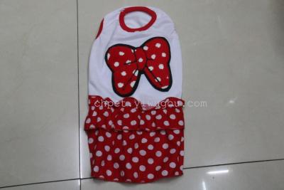 New star pet clothing wave point bow vest summer skirt style