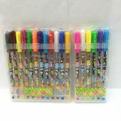 M-527-6 PCs 12 PCs Shiny Glitter Pens,