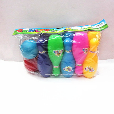 Children's toys wholesale color bowling toy 18CM long card head bag
