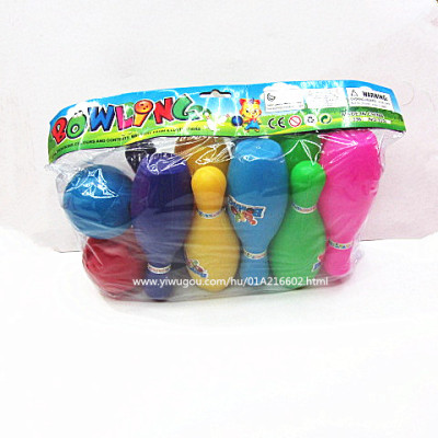 Children's toys wholesale color bowling toys 18CM long card head bag 30C