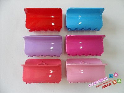 Direct manufacturers 9CM fell continuously PC solid color grab hair clip barrette hair accessories