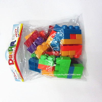 Children's educational toys wholesale Creative Assembly building blocks PC material card bag