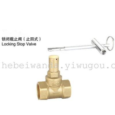 Brass locking stop valve