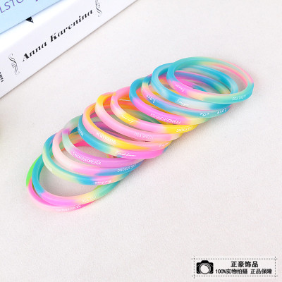Color fine fluorescent color soft rubber silicone bracelet hand ring bracelet