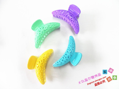 Manufacturers selling 8 cm hollow flower racks of plastic hair grab fluorescent color grip headdress