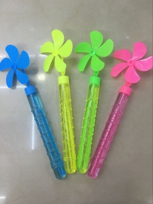 Hot *1037 big windmill bubble stick color box with 28CM long colored bubble water