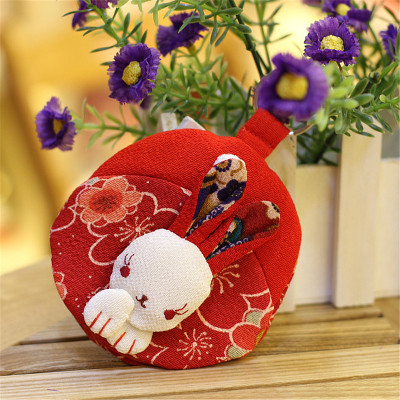 Hot style boutique Japanese wind. Cloth art rabbit cartoon key bag