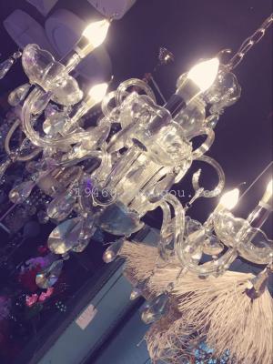 Factory direct selling European style coffee, warm 6 glass, crystal lamp, crystal lamp, dining room, living room lamp