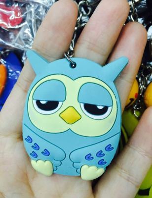 PVC key chain chicken key chain owl smile