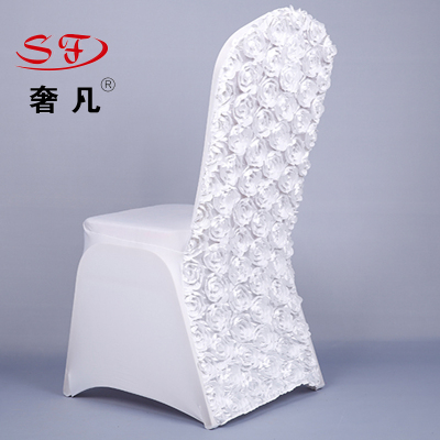Hotel supplies chair set elastic jacquard Rose Wedding Chair coverings coverings