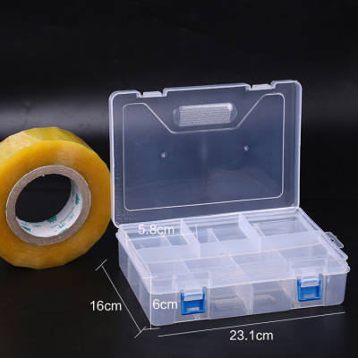 Double-button 16 Double layer storage box jewelry box transparent beads electronic accessories beads plastic box