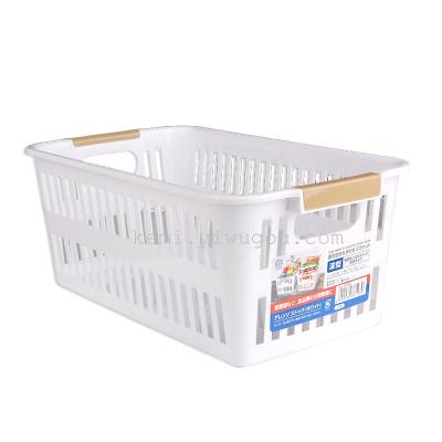 Japanese NHS6193 white storage basket with narrow double ears