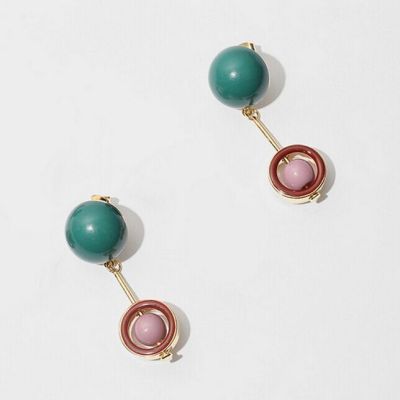Unique vintage all-match gem ring long earrings earrings