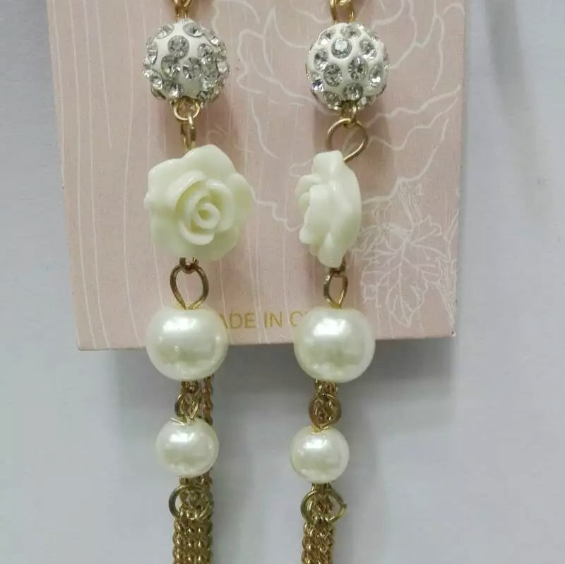 韩国水钻流苏耳环清新可爱百搭