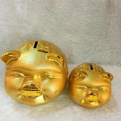 Electroplating gold lucky pig shop opened nouveau riche ornaments gifts crafts