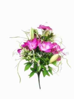 Manufacturers selling high popular European style decorative floral rose 18 head of Phalaenopsis plant simulation