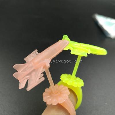 The new plastic ring toy toy aircraft assembling luminous gifts