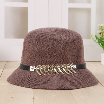 Autumn and winter new fish bones British fisherman hat autumn ladies hat.